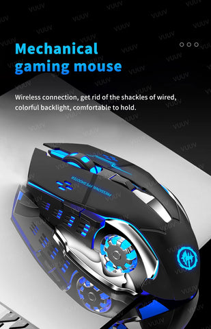 Rechargeable Bluetooth Wireless Mouse with 2.4G USB for Laptop Macbook PC Computer Backlight Gaming Mouse for iPad Tablet Phone