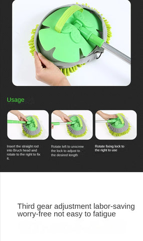 Rotating Car Wash Mop Cleaning Brush Head Auto Supplies Three-Section Telescopic Roof Window Cleaning Maintenance accessories