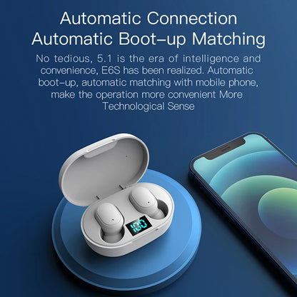 TWS E6S Bluetooth Earphones Wireless Bluetooth Headset Noise Cancelling Headsets With Microphone Headphones For Xiaomi Redmi
