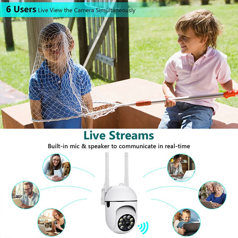 JOOAN 3MP WiFi Camera Home PTZ IP Camera Color Night Audio Wireless Surveillance Camera Auto Tracking Security CCTV Camera