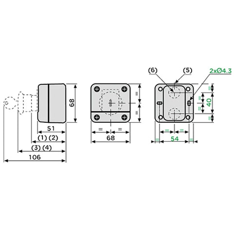 1NO+1NC e-stop push button switch emergency stop switch