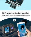 Action Camera Ultra HD 4K/30fps WiFi 2.0-inch 170D Underwater Waterproof Helmet Video Recording Cameras Sport Cam