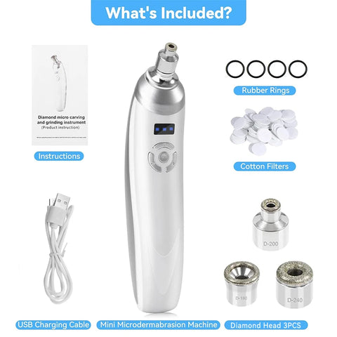 Protable Diamond Microdermabrasion Machine Handheld Blackhead Removal Facial Skin Care Beauty Device for Acne Scars