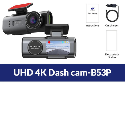 Dual Lens Dash Cam for Cars 4K Car Dvr with 1080P Rear View Cam Video Recorder GPS WIFI Car Camera Night Vision Parking Monitor