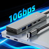 10Gbps 3.2 Gen2 USB C Hub 4-Port  USB Splitter Adapter for Laptop Accessories MacBook Air/Pro IPhone 15/15 Pro/15 Pro Max