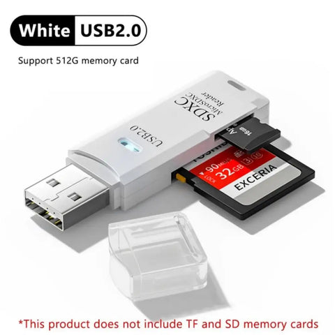 Multi Functional 2-in-1 High-speed USB 3.0/2.0 Card Reader Supports TF+SD Computer, Tablet Camera, Laptop, Car Mounted