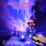 LED Starry Galaxy Projector Light RGB Smart Remote Control Star Aurora Lamp KTV USB Powered Auto Rotating for Home Bedroom Decor