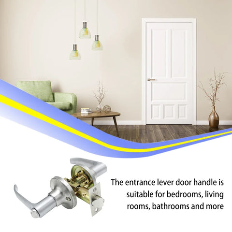 Door Handle Lock Round Entry Security Privacy Sliding Front Doors Entrance Keyed Locks for Bedroom Living Room Household