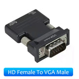 HDMI-compatible To VGA Converter With 3.5mm Audio Cable For PS4 PC Laptop TV Monitor Projector 1080P VGA Female To HD Male Adapt