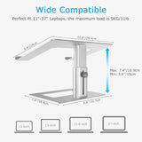 Laptop Stand, Ergonomic Aluminum Height Adjustable Computer Stand Laptop Riser Holder for Desk, Compatible with Macbook Pro/Air, Dell, Lenovo, HP, Samsung, More Laptops 11-17"