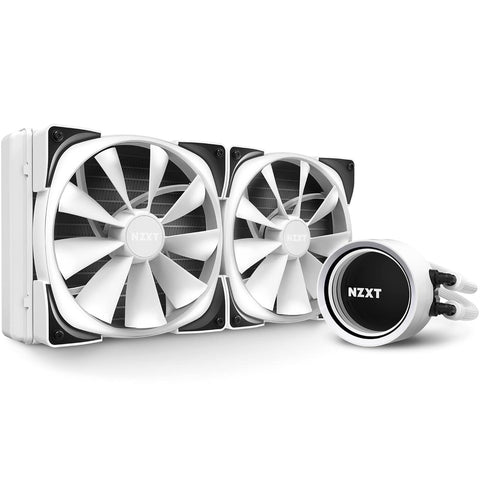 Kraken X63 RGB 280Mm - RL-KRX63-RW - AIO RGB CPU Liquid Cooler - Rotating Infinity Mirror Design - Powered by CAM V4 - RGB Connector - Aer RGB V2 140Mm Radiator Fans (2 Included) - White