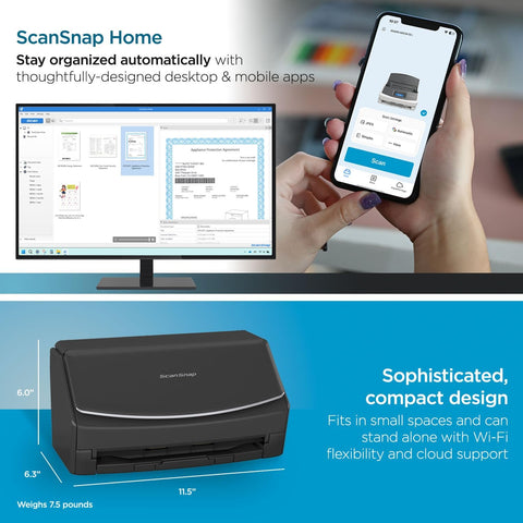 ScanSnap iX1600 Wireless Document Scanner