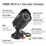 ZOSI 2.0MP HD 1080P 4-in-1 Security Camera – Ultimate Protection for Your Home or Business