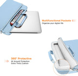 360 Protective Laptop Shoulder Bag Compatible with Macbook Air 15 Inch M2 A2941 2023/Pro 16 Inch M3 M2 M1 2023-2019, 15-15.6 Inch Notebook,Matching Color Sleeve with Belt, Airy Blue