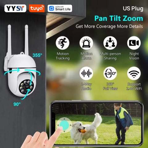 Tuya Smart 2.4G Wifi Indoor Camera Smart Home Security Video Surveillance Supprt Two Way Audio Mobile Motion