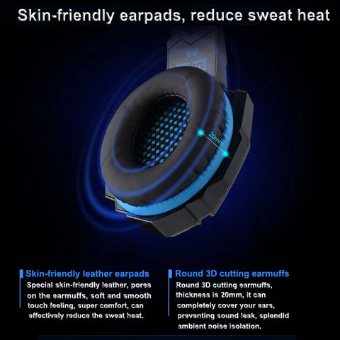 G9000 3.5Mm Gaming Headphone over Ear Game Headset Noise Cancellation Earphone with Mic LED Light Control for Laptop Tablet Mobile Phones Desktop PC