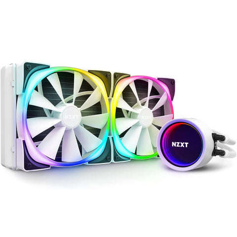 Kraken X63 RGB 280Mm - RL-KRX63-RW - AIO RGB CPU Liquid Cooler - Rotating Infinity Mirror Design - Powered by CAM V4 - RGB Connector - Aer RGB V2 140Mm Radiator Fans (2 Included) - White