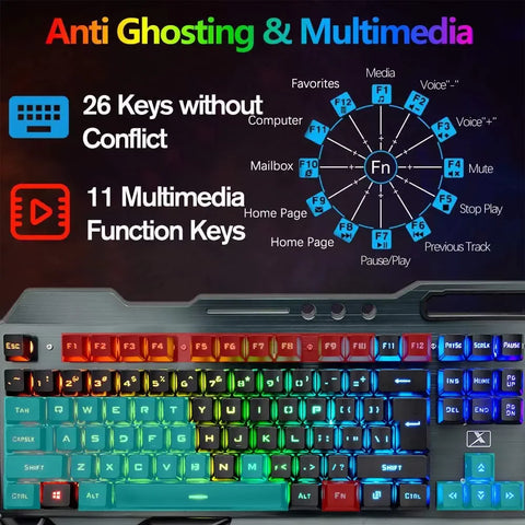 LexonElec Wireless Gaming Keyboard and Mouse Combo