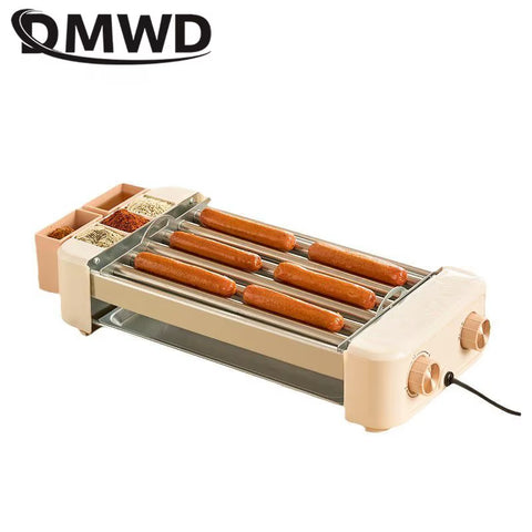 Multifunctional Sausage Roaster Hotdog Maker Automatic Rotating Barbecue Machine Thermostatic Fast Heating Corn Lamb Chop Grill