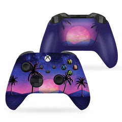 Vaporwave Grid Custom X-Box Controller Wireless Compatible with X-Box One/X-Box Series X/S Proudly Customized in USA with Permanent HYDRO-DIP Printing(Not JUST a SKIN) (MODDED)