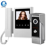 4.3 Inch Home Intercom Video Door Phone Video Intercom Doorbell Doorphone Waterproof 700TVL Camera Two-Way Audio IR Night Vision