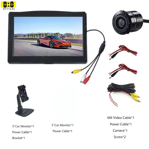 Car Monitor Reverse Camera 4.3-Inch Screen Car Rear View Camera Backup Camera 12IR Night Camera 12 LED Super Night Car Monitor