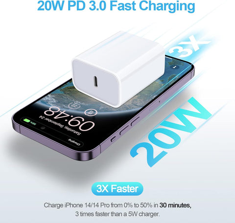 USB-C Charger for Iphone 16,20W Fast PD Charger Power Adapter,Usb C Plug Block Brick Box Compatible for Iphone 15 Pro Max/14/13/12,Airpods Pro,Macbook,Ipad Pro/Air/Mini,Samsung Galaxy S24 S23 A14 A15