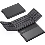 Foldable Bluetooth Keyboard Portable Full Size Folding Keyboard with Touchpad Wireless Travel Keyboard for Windows/Ios/Android