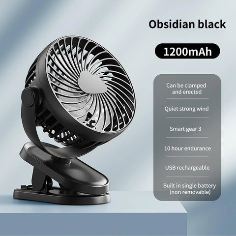 Usb Mini Wind Power Handheld Clip Fan Convenient and Ultra-Quiet Fan Portable Student Cute Small Cool Ventilador