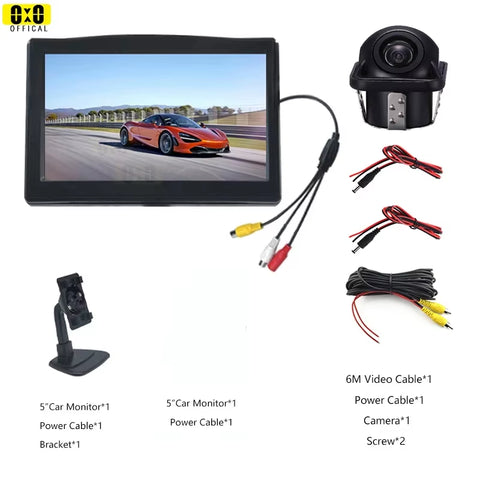 Car Monitor Reverse Camera 4.3-Inch Screen Car Rear View Camera Backup Camera 12IR Night Camera 12 LED Super Night Car Monitor