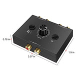 Audio Switcher Splitter Bi-Directional Audio Switcher with Mute Button 2X1 / 1X2 L / R RCA Stereo Audio Switch Audio Splitter