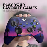 Vaporwave Grid Custom X-Box Controller Wireless Compatible with X-Box One/X-Box Series X/S Proudly Customized in USA with Permanent HYDRO-DIP Printing(Not JUST a SKIN) (MODDED)