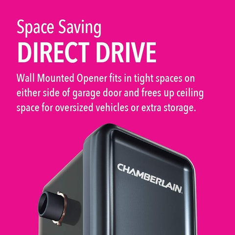 Chamberlain Wall Mount Garage Door Opener – Space-Saving, Quiet, and Secure