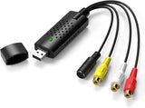 USB Audio Video Capture Card, Video Grabber VHS VCR TV to DVD Converter Adapter for Windows PC